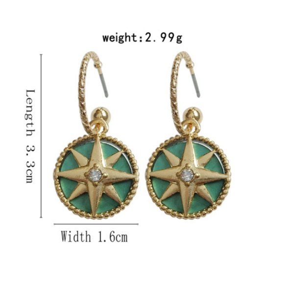 💙💕Last one Rose Des Vents Charm Hoops Earrings - Picture 3 of 9